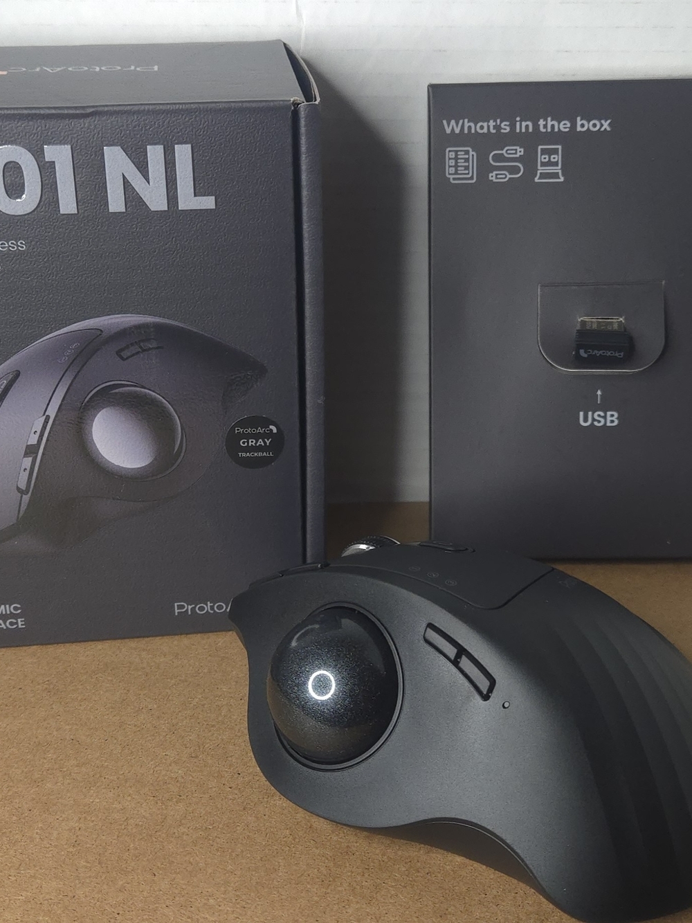 ProtoArc EM01 NL Wireless Ergonomic Trackball Mouse